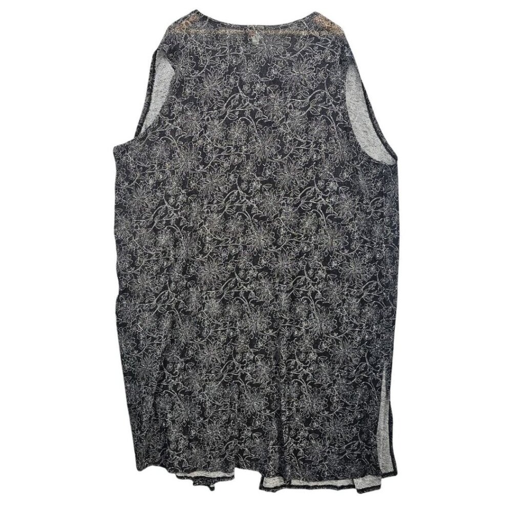 Lularoe Womens Plus Size 2X Floral Joy Longline Sleeveless Cardigan - Picture 4 of 6